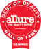 Rotes Best of Beauty Hall of Fame-Abzeichen von Allure, verliehen an RevitaBrow als 10-facher Gewinner.