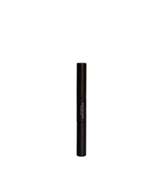 Das Sample - Double Ended Volume Set von RevitaLash® Material / Samples ist ein schwarzer doppelseitiger Make-up-Stift, der aufrecht auf einem schlichten weißen Hintergrund abgebildet ist.